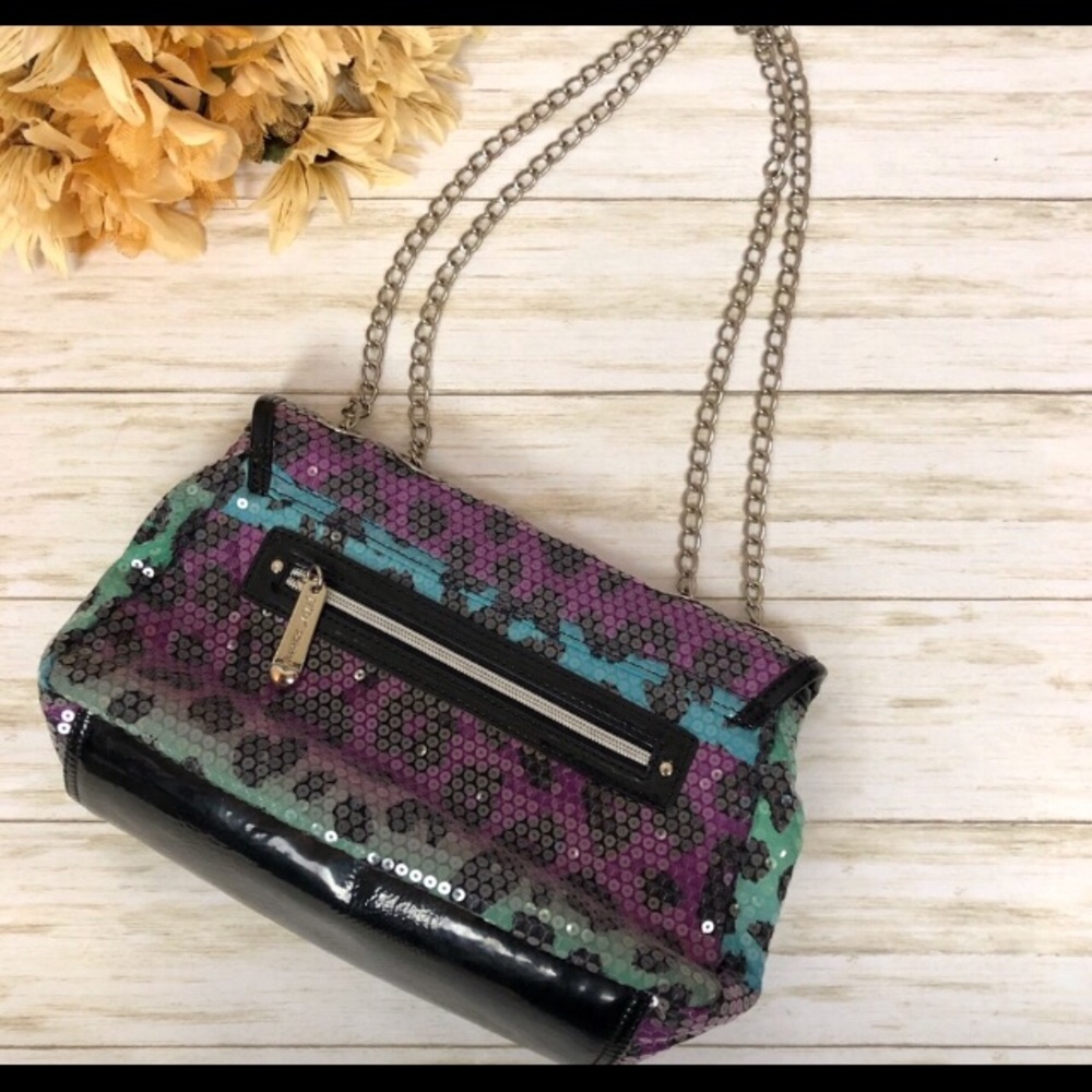 Betsey Johnson Sequin Leopard Print Flap Bag - Picture 2 of 8
